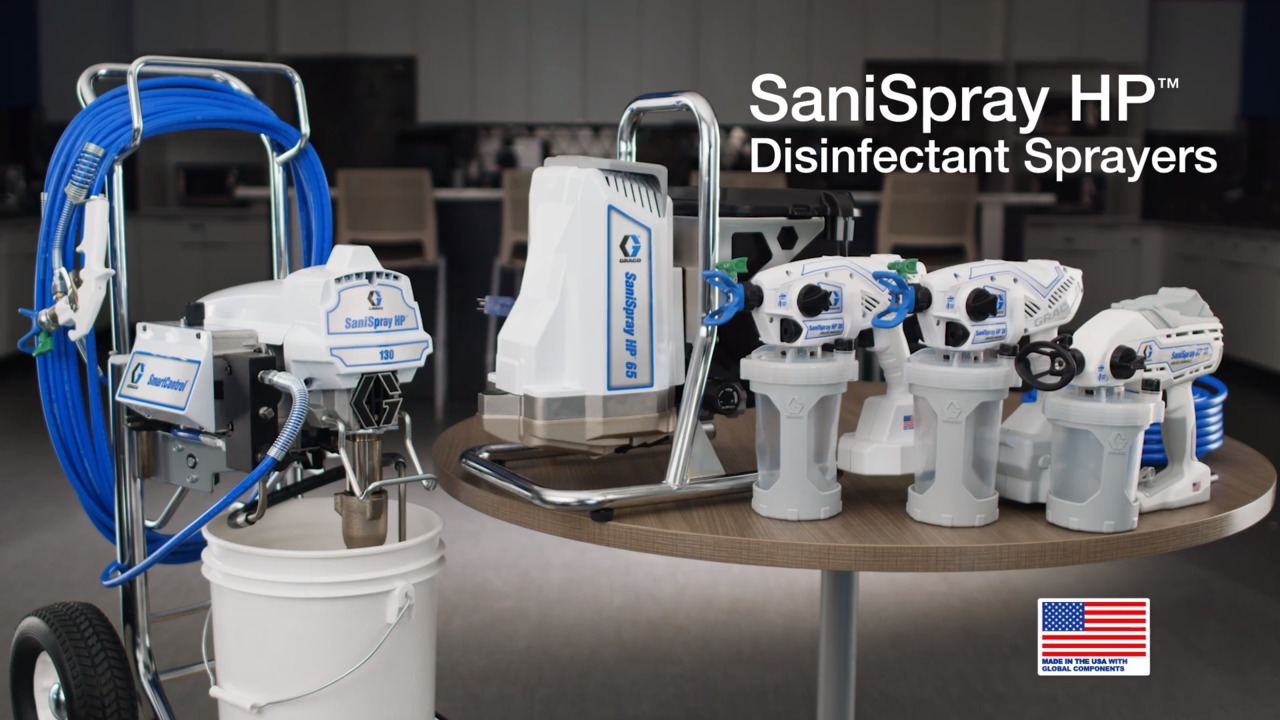 Graco gamme sanispray pulvérisation désinfectants